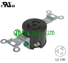 NEMA L5-15R Locking Type Receptacle, 125V AC/15A Current Rating, get UL/cUL Approved, with PC Body