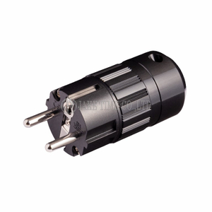 Audio Schuko Plug Power Plug Black,Rhodium Plated Maximum 17mm