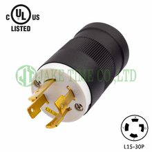 NEMA L15-30P Locking Type Plug, get UL/cUL Approved, 3Ø/4W, 250V AC/30A Current Rating, with PC Body