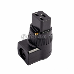 Audio Connector IEC 60320 C19 Power Connector  Black, 90 degrees L Type, Gold Plated