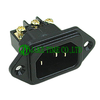 Audio Inlet IEC 60320 C14 Power Inlet Black, Gold Plated Copper