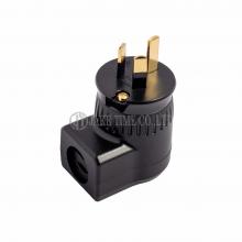 Audio Plug AS/NZS 3112 Australia Power Plug Black, 90 degrees L Type, Gold Plated