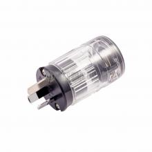 Audio Plug AS/NZS 3112 Australia Power Plug Cable Transparent,Rhodium Plated Maximum 19mm