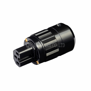 Audio Connector IEC 60320 C15 Power Connector  Black, Gold Plated Maximum 17mm