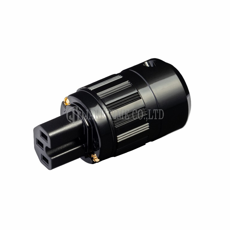 Audio Connector IEC 60320 C15 Power Connector  Black, Gold Plated Maximum 17mm