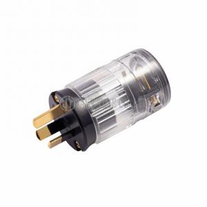 Audio Plug AS/NZS 3112 Australia Power Plug Cable Transparent, Gold Plated Maximum 19mm