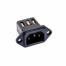 Audio Grade Hi-Fi IEC 60320 C14 Inlet, Black, Gold Plated