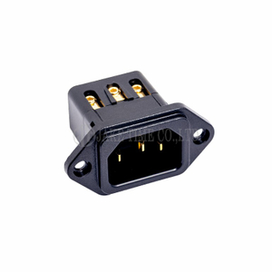 Audio Grade Hi-Fi IEC 60320 C14 Inlet, Black, Gold Plated