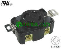 NEMA L15-30R Locking Type Receptacle, 3Ø 250V AC/30A Current Rating, with PC Body