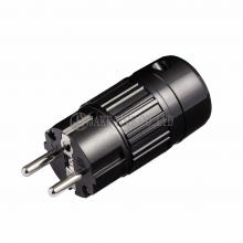 Audio Schuko Plug Power Plug Black,Rhodium Plated Maximum 19mm