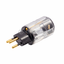 Audio Grade Hi-Fi AC Connector Swiss Plug Type J Transparent, Gold Plated, Cable Maximum 17mm