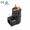 Audio Grade Hi-Fi Schuko AC Connector Black, 90 Degree L-Shaped Right Angle, Gold Plated 