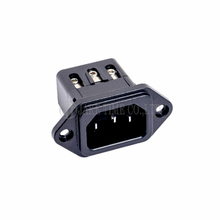 Audio Grade Hi-Fi IEC 60320 C14 Inlet, Black, Rhodium Plated