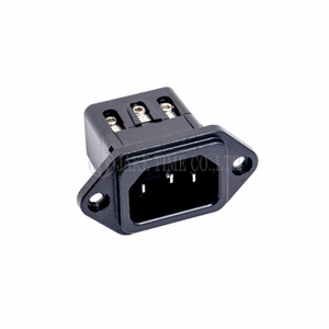 Audio Grade Hi-Fi IEC 60320 C14 Inlet, Black, Rhodium Plated