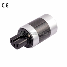 Audio Grade Hi-Fi IEC 60320 C15 Power Connector, Silver, Carbon Fiber, Rhodium Plated