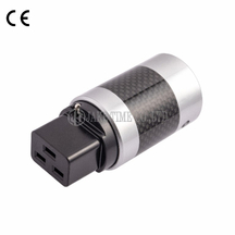 Audio Grade Hi-Fi IEC 60320 C19 Power Connector, Silver, Carbon Fiber, Rhodium Plated