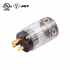 Audio Grade Hi-Fi AC Connector NEMA 5-15P Transparent, Gold Plated Cable Maximum 19mm