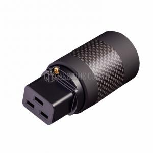 Audio Connector IEC 60320 C19 Power Connector  Black, Carbon Shell, Gold Plated