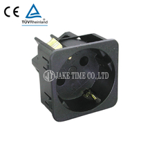 Audio Grade Hi-Fi CEE 7/3 Schuko Outlet Socket, Black, Gold Plated
