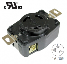 NEMA L6-30R Locking Type Receptacle, 250V AC/30A Current Rating, get UL/cUL Approved, with PC Body