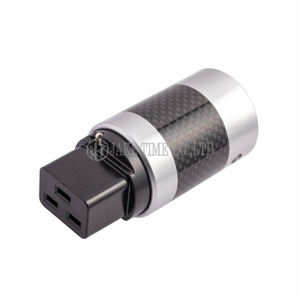 Audio Connector IEC 60320 C19 Power Connector Silver, Carbon Shell, Rhodium Plated