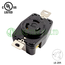 NEMA L6-20R Locking Type Receptacle, 250V AC/20A Current Rating, get UL/cUL Approved, with PC Body