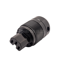 Audio Grade Hi-Fi Jake Time Brand IEC 60320 C15 Power Connector, Black, Gold Plated, Cable Maximum 17mm