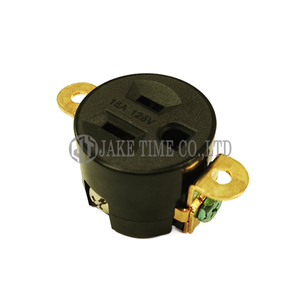 Audio Grade Hi-Fi AC Single Receptacle NEMA 5-15R Black, Gold Plated