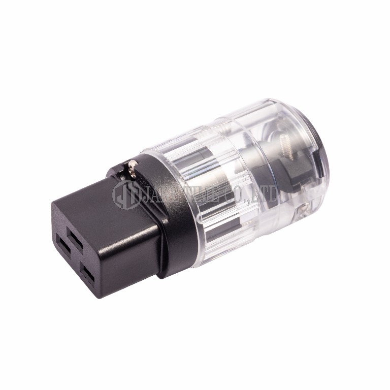 Audio Connector IEC 60320 C19 Power Connector Transparent, Rhodium Plated ,Cable Maximum 17mm