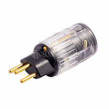 HiFi Audio Swiss Plug Type J Switzerland Power Plug Transparent, Gold Plated Maximum 19mm