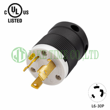 NEMA L6-30P Locking Type plug, 250V AC/30A Current Rating, get UL/cUL Approved, with PC Body