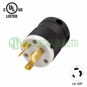 NEMA L6-30P Locking Type plug, 250V AC/30A Current Rating, get UL/cUL Approved, with PC Body
