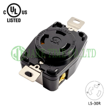 NEMA L5-30R Locking Type Receptacle, 125V AC/30A Current Rating, get UL/cUL Approved, with PC Body