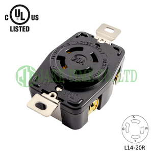 NEMA L14-20R Locking Type Receptacle, 125/250V AC/20A Current Rating, get UL/cUL Approved, with PC Body