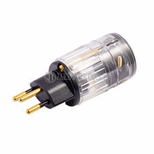 Audio Grade Hi-Fi AC Connector Swiss Plug Type J Transparent, Gold Plated, Cable Maximum 19mm