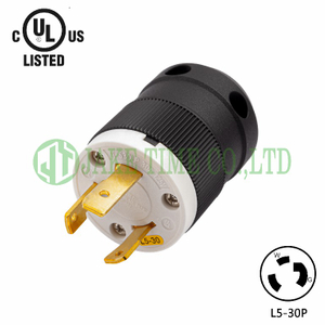NEMA L5-30P Locking Type Plug, get UL/cUL Approved, 125V AC/30A Current Rating, with PC Body