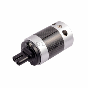 Audio Connector IEC 60320 C7 Power Connector Silver, Carbon Shell, Rhodium Plated 