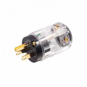 Audio Grade NEMA 5-15P Power Plug Transparent, Gold Plated Maximum 17mm