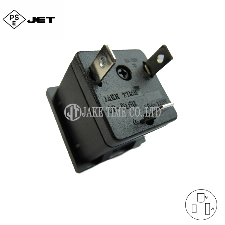 NEMA L5-15R Locking Power Socket, 1U 35mm*35mm, Japan/Taiwan Complies with JIS C 8303 (Server Rack/Rackmount Power Outlet)