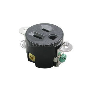 Audio Grade Hi-Fi AC Single Receptacle NEMA 5-15R Black, Rhodium Plated