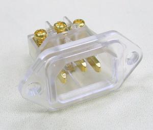 Audio Inlet IEC 60320 C14 Power Inlet Transparent, 24K Gold Plated Copper