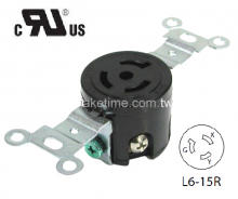 NEMA L6-15R Locking Type Receptacle, 250V AC/15A Current Rating, get UL/cUL Approved, with PC Body