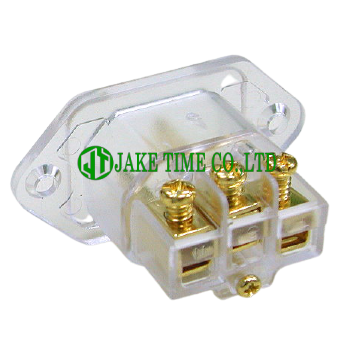 Audio Inlet IEC 60320 C14 Power Inlet Transparent, Gold Plated Copper
