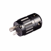 Audio Grade NEMA 5-15P Power Plug Black, Rhodium Plated Cable Maximum 17mm