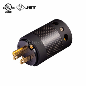 Audio Grade Hi-Fi AC Connector NEMA 5-15P , Black, Carbon Fiber, Gold Plated 