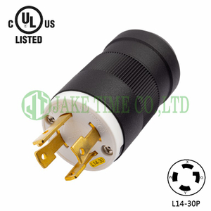 NEMA L14-30P Locking Type Plug, get UL/cUL Approved, 3P4W, 125/250V AC/30A Current Rating, with PC Body