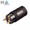 Audio Grade Hi-Fi Schuko AC Connector Black, Carbon Fiber, Gold Plated 