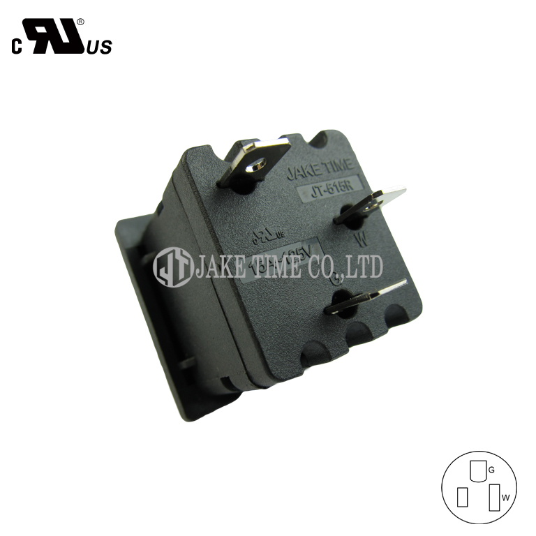 NEMA 5-15R Power Socket, 1U 35mm*35mm, USA/Taiwan (Server Rack/Rackmount Power Outlet)