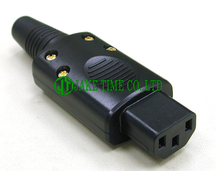  IEC 60320 C13 Power Connector, Black, Gold Plated, Cable Maximum 19mm
