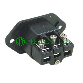 Audio Inlet IEC 60320 C14 Power Inlet Black, Rhodium Plated Copper